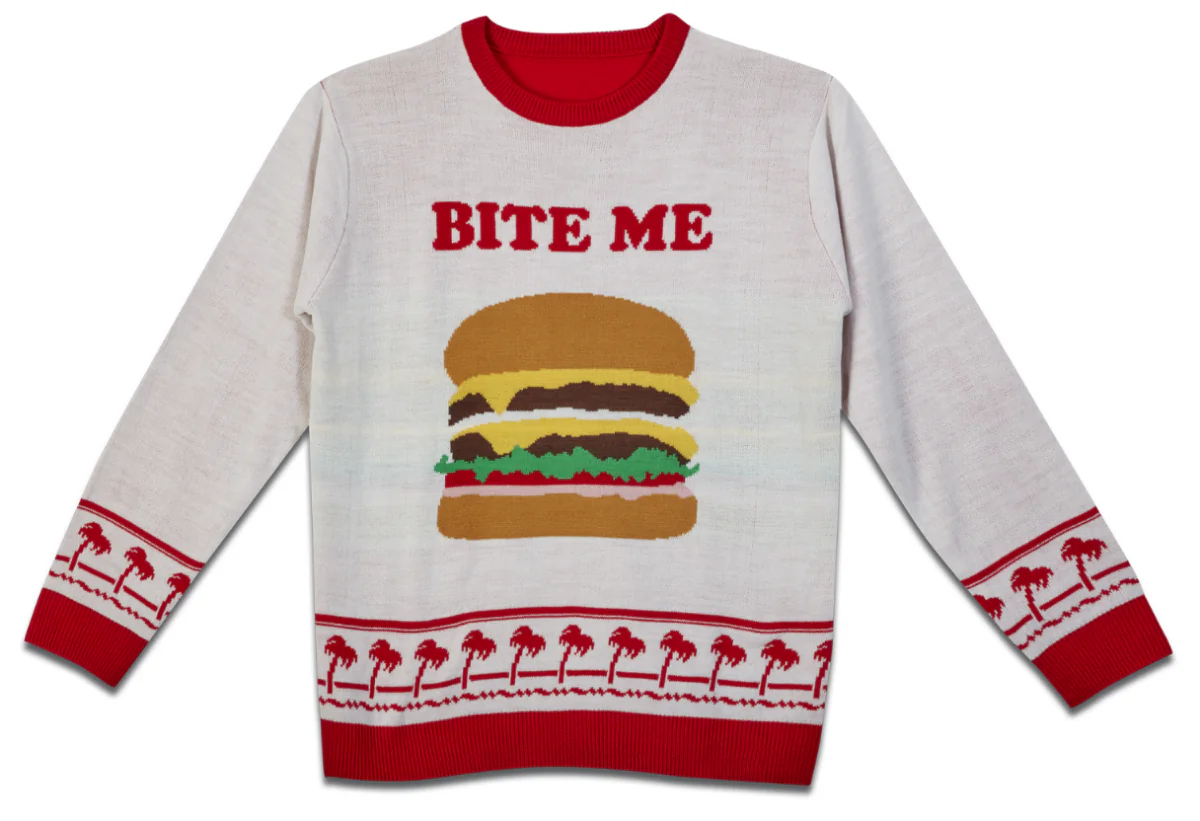 The 2023 ugly Christmas sweater from In-N-Out Burger. (Courtesy of In-N-Out Burger)