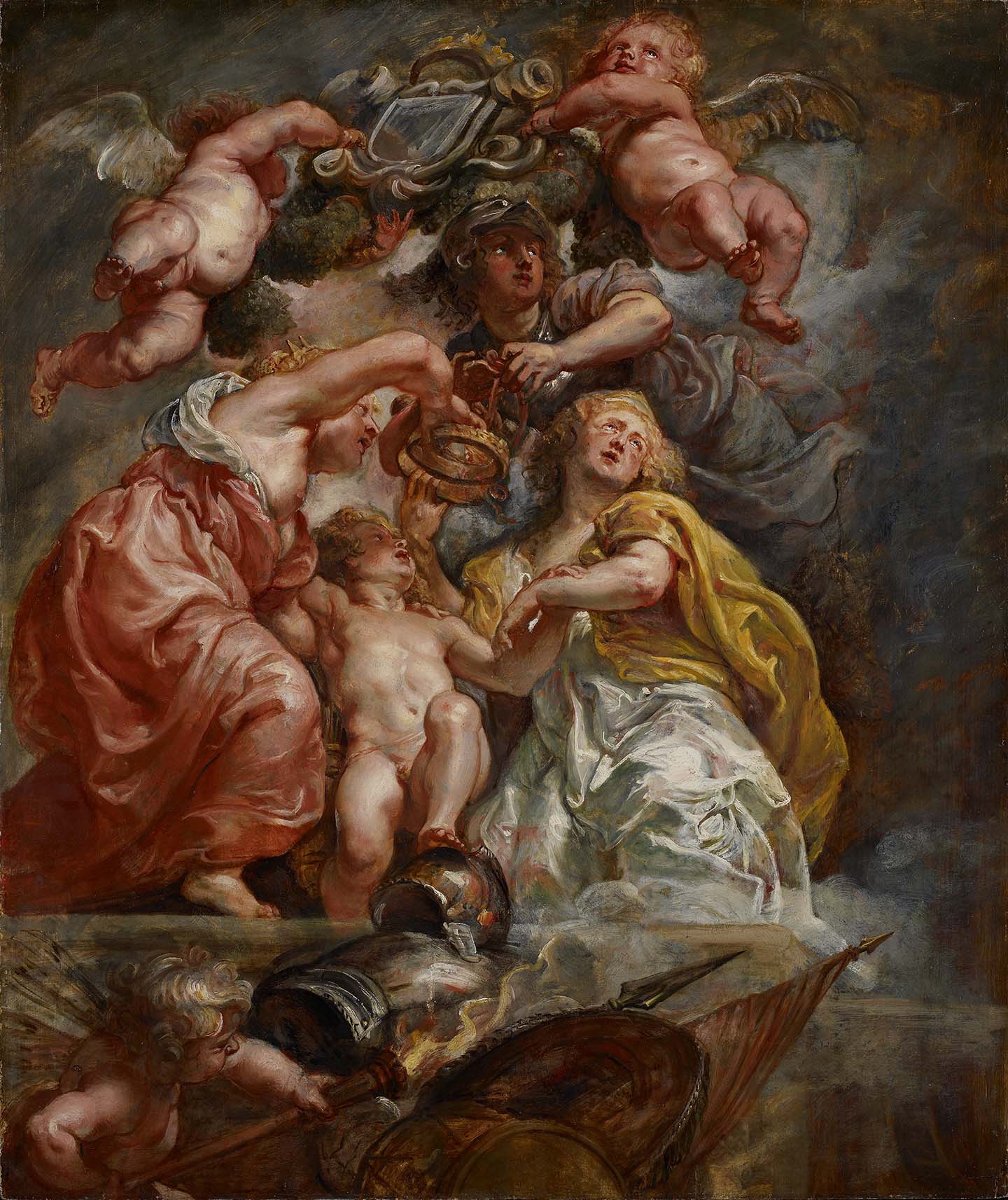 Peter Paul Rubens oil sketch of The Union of England and Scotland