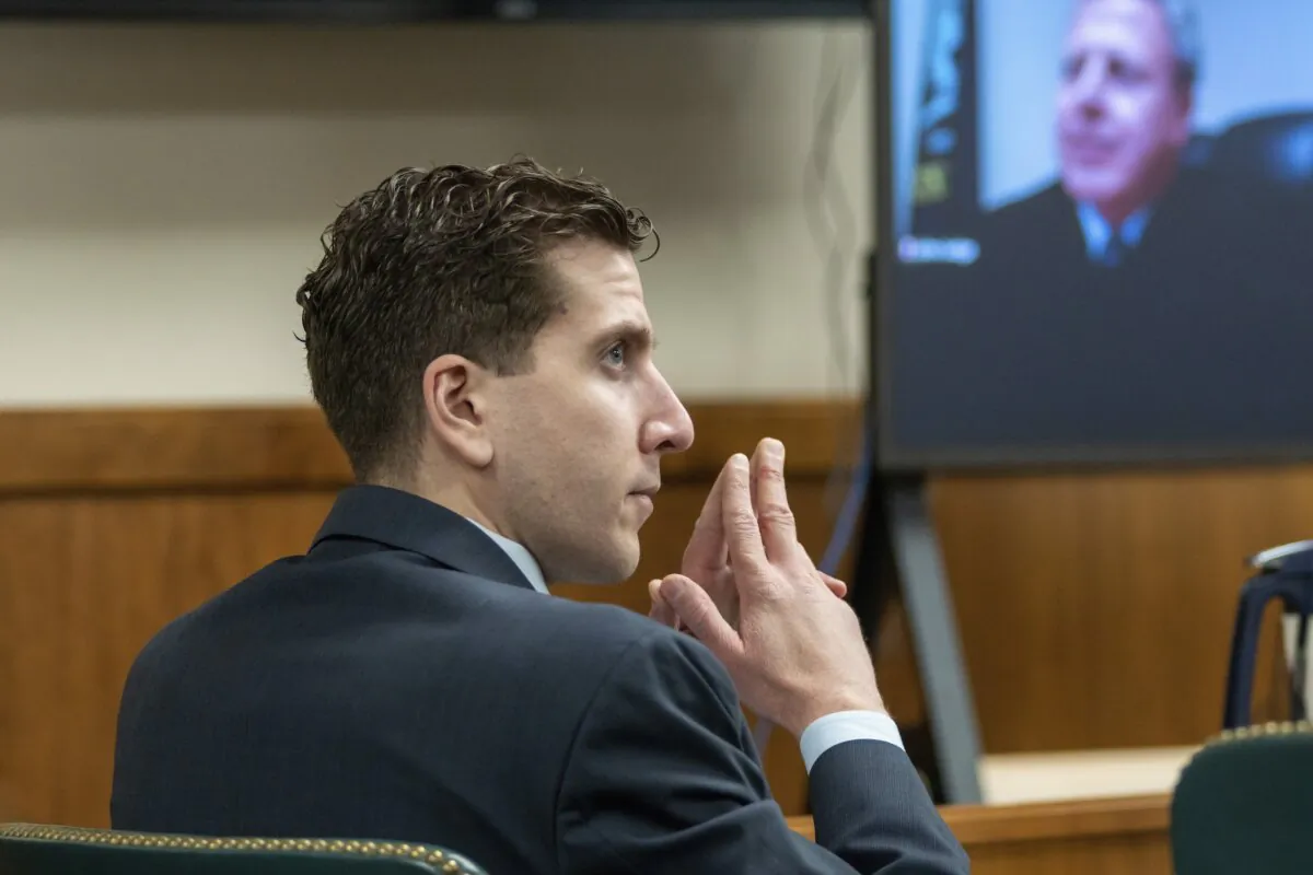 Bryan Kohberger listens to arguments during a hearing in Moscow, Idaho, on Oct. 26, 2023. (Kai Eiselein/New York Post via AP, Pool)