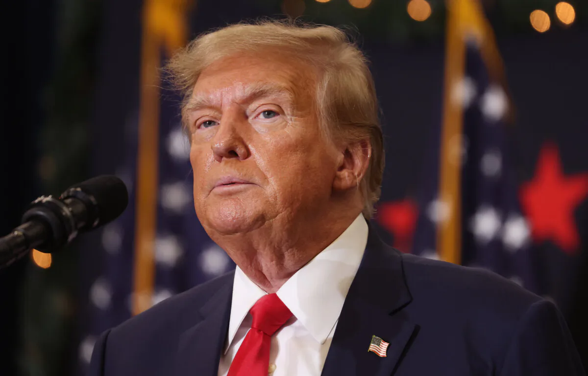 Republican presidential candidate and former President Donald Trump during a campaign event in Waterloo, Iowa, on Dec. 19, 2023. (Scott Olson/Getty Images)