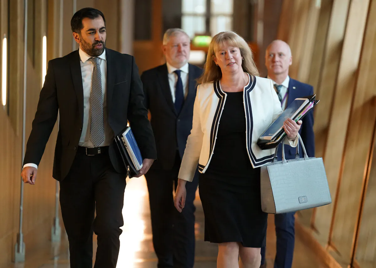 Deputy First Minister Shona Robison alongside First Minister Humza Yousaf dated Dec. 19, 2023. (Andrew Milligan/PA Wire)