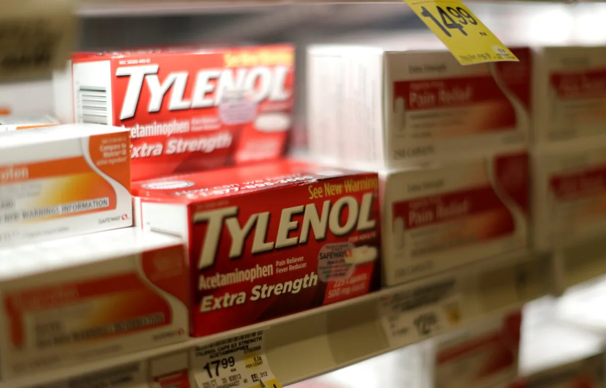 Tylenol brand pain relief medicine on display at the Safeway store in Wheaton, Md., on Feb. 13, 2015. (Gary Cameron/Reuters)