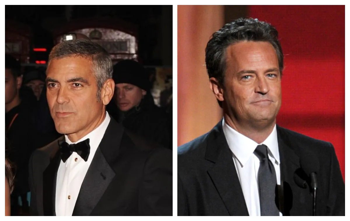 George Clooney and Matthew Perry in file photos. (Jason Merritt/Getty Images; Kevin Winter/Getty Images)