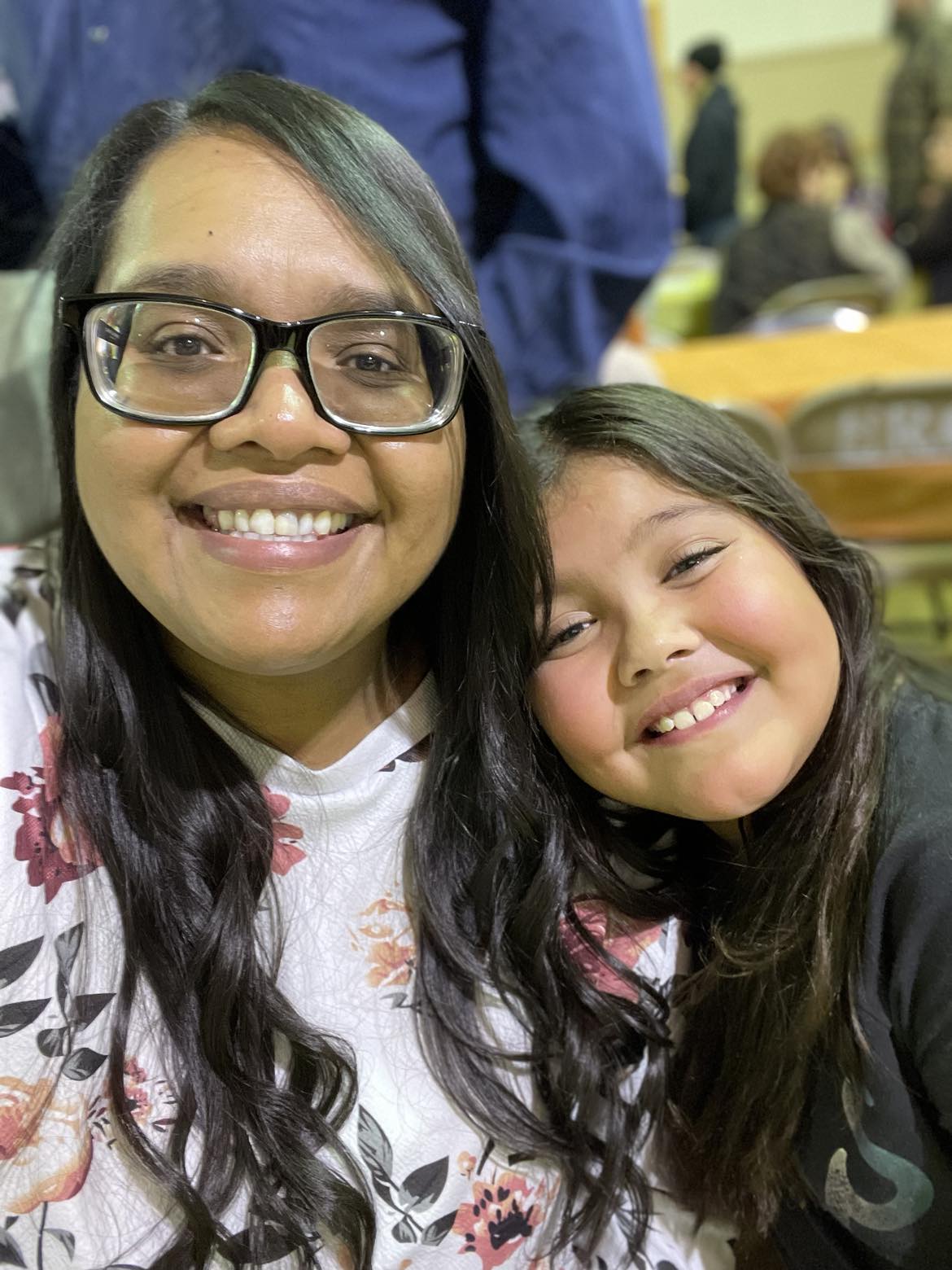 Mia with her mother, Ms. Rideb.
