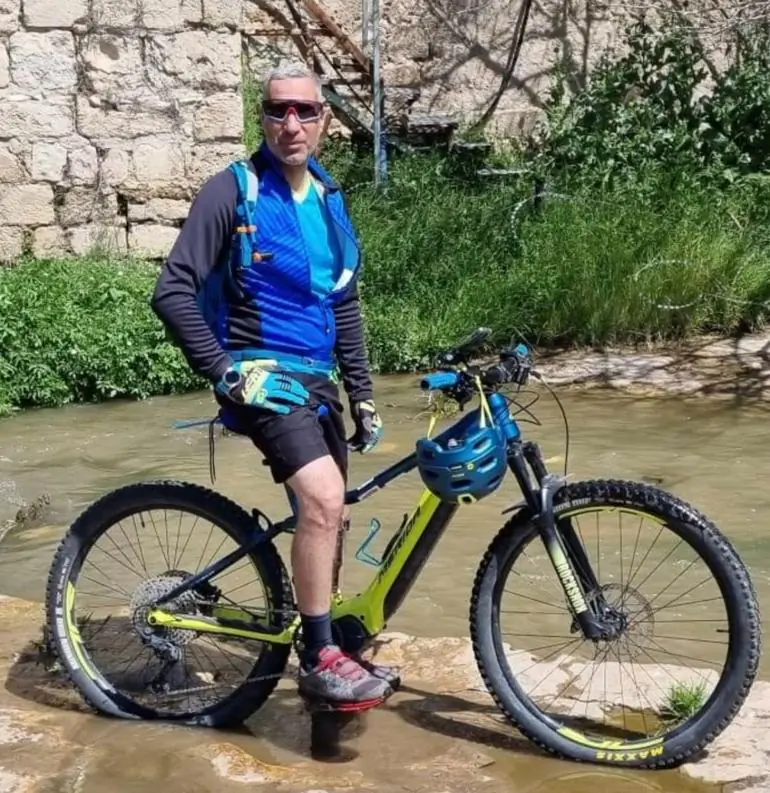 Ron Benjamin, 53, who disappeared on the morning of Oct. 7 after meeting bicycling companions near the Gaza Strip. (Courtesy of Shuki Benjamin.)