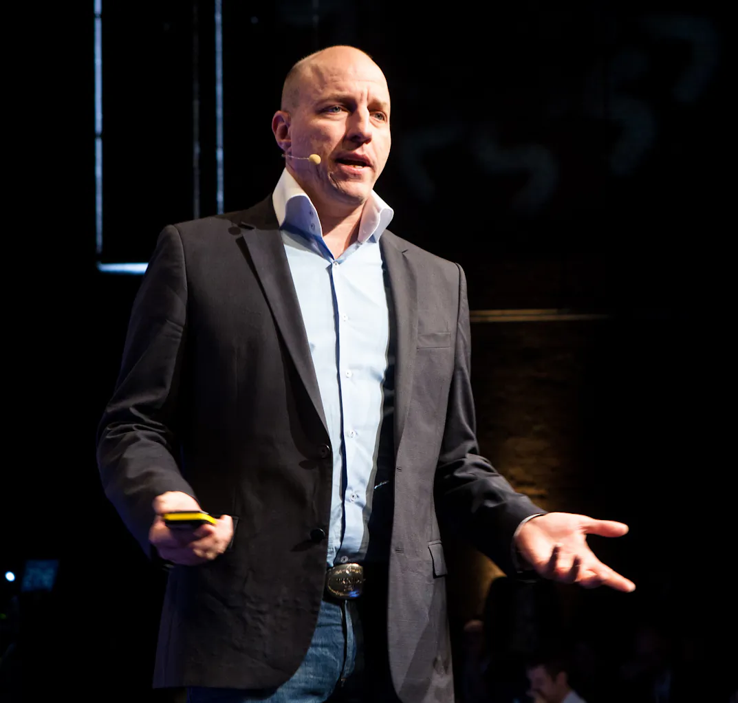 Freelancer CEO Matt Barrie speaking at The Next Web (TNW) Conference in 2012. (Julia De Boer)