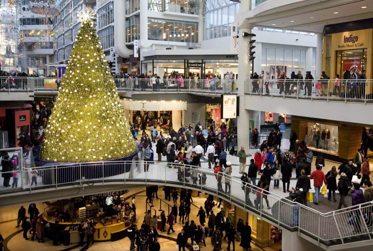The Eaton Centre in Toronto during the Christmas season, in a file photo. (The Canadian Press/Darren Calabrese)