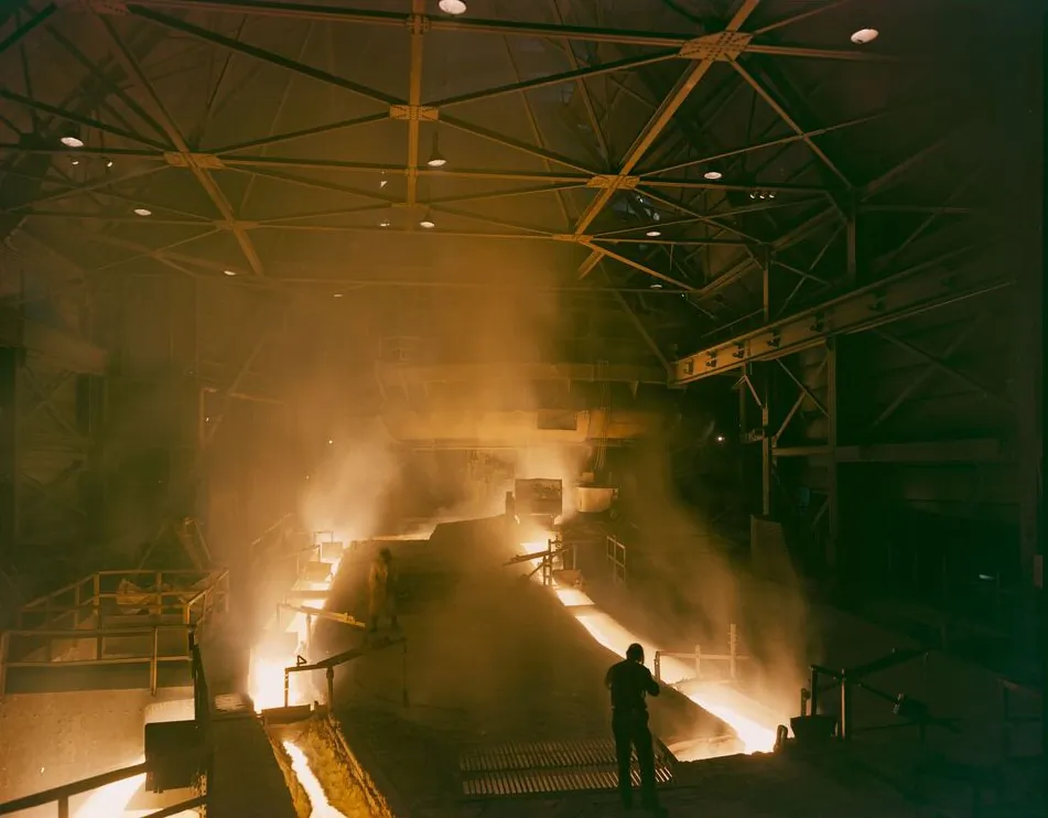Blast furnace cast floor from when the now closed Bethlehem Steel Plant was in operation. (Courtesy of the National Museum of Industrial History/Bethlehem Steel Corporation Photo Collection)