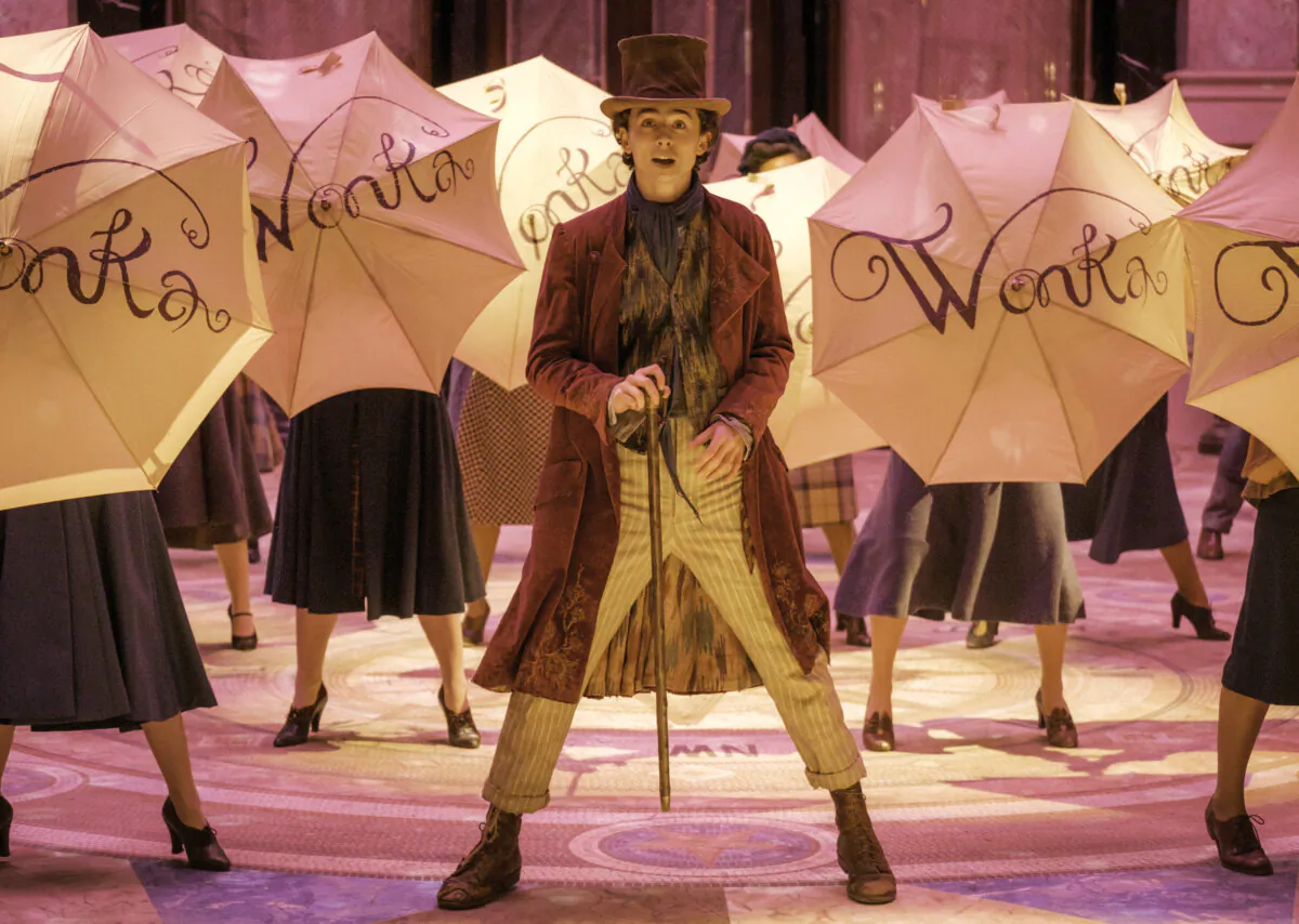 Publicity still for the 2023 film "Wonka" starring Timothée Chalamet. (MovieStillsDB)