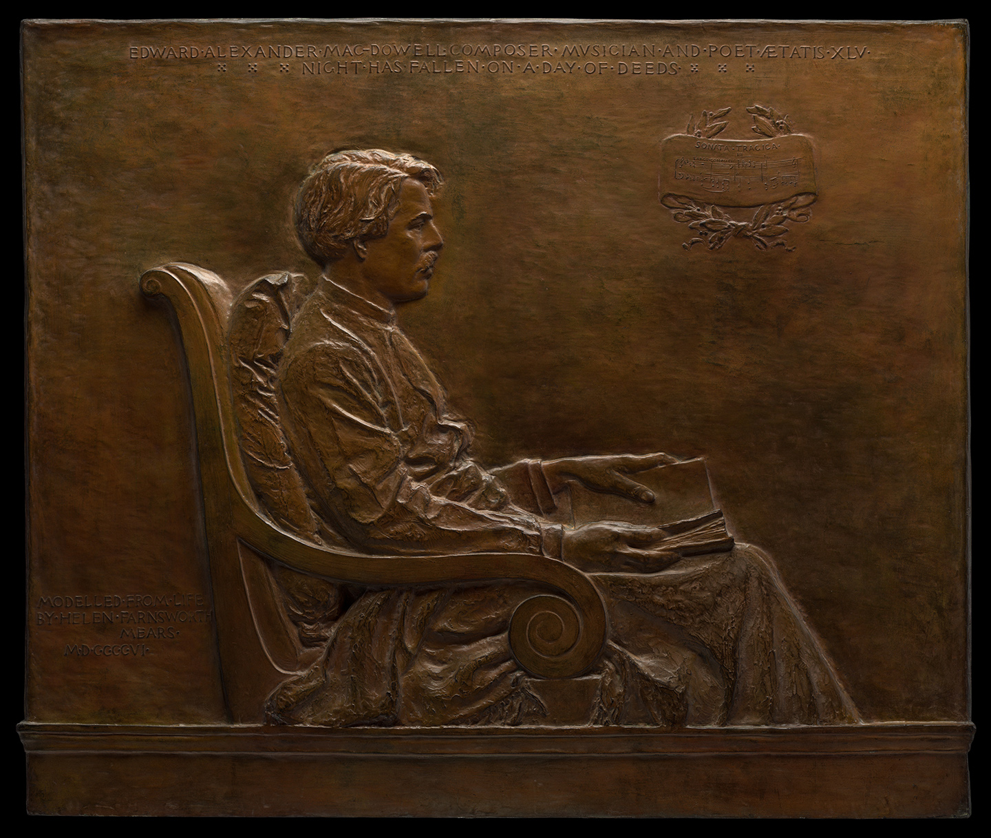 Bronze relief of Edward Alexander MacDowell