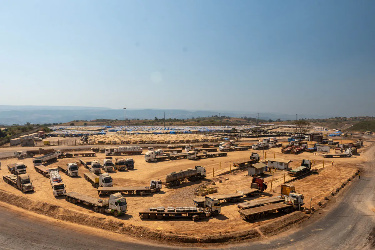 Trucks loaded with copper prepare to leave Tenke Fungurume Mine, one of the largest copper and cobalt mines in the world, in southeastern Democratic Republic of Congo, on June 17, 2023. 
 (Emmet Livingstone/AFP via Getty Images)