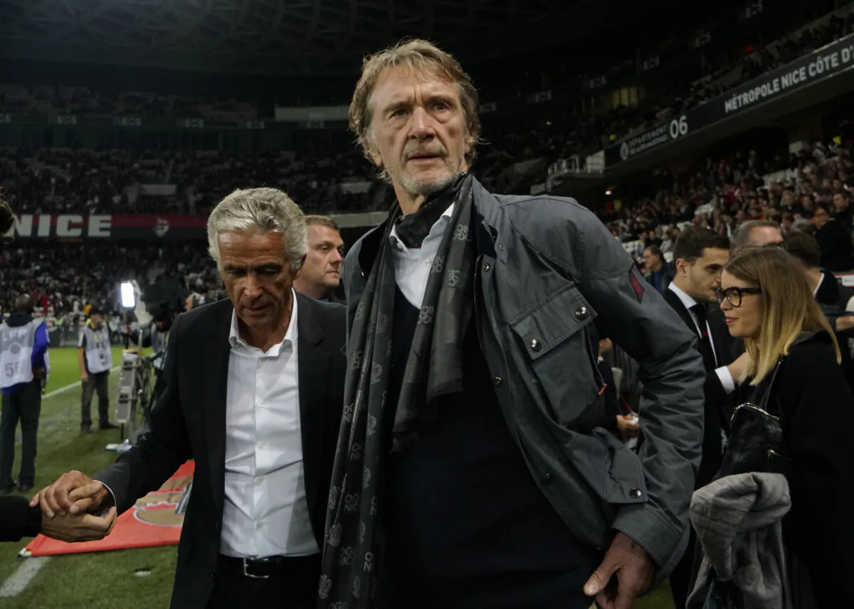 Sir Jim Ratcliffe looks on ahead of the French League One soccer match between Nice and Paris Saint Germain in Allianz Riviera stadium in Nice, southern France, on Oct.18, 2019. (Daniel Cole/AP Photo)