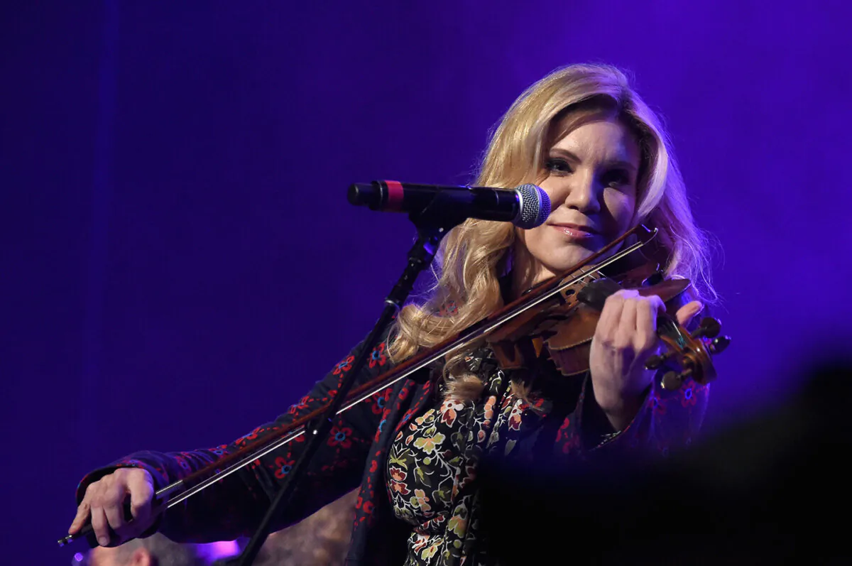 Singer and songwriter Alison Krauss performing at the Bridgestone Arena in Nashville, TN on Feb. 8, 2017. (Rick Diamond/Getty Images)