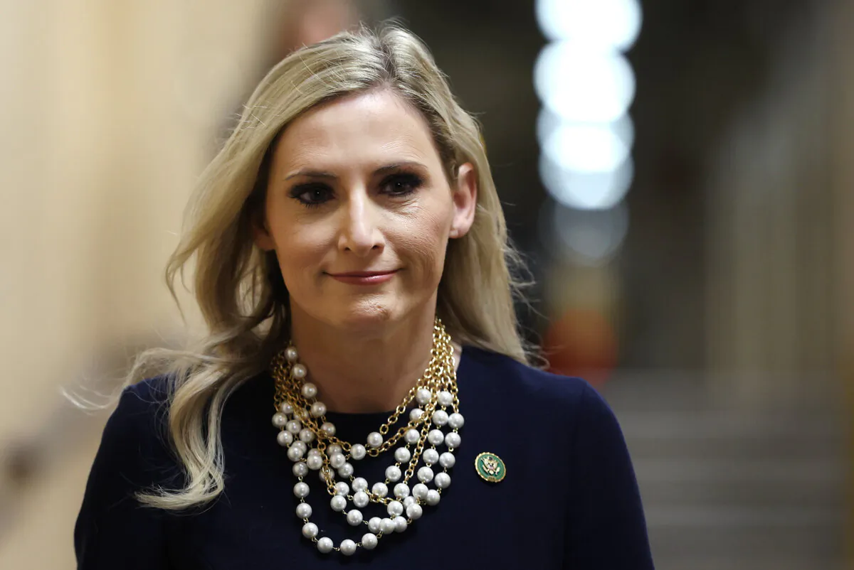 Rep. Laurel Lee (R-Fla.) arrives for a House Republican caucus meeting at the U.S. Capitol in Washington on Sept. 14, 2023. (Kevin Dietsch/Getty Images)