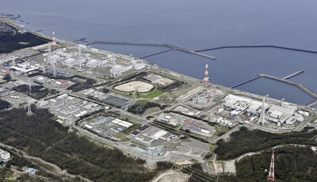 The Kashiwazaki-Kariwa plant in Kashiwazaki, Niigata prefecture, northern Japan, in April 2021. (Kyodo News via AP)