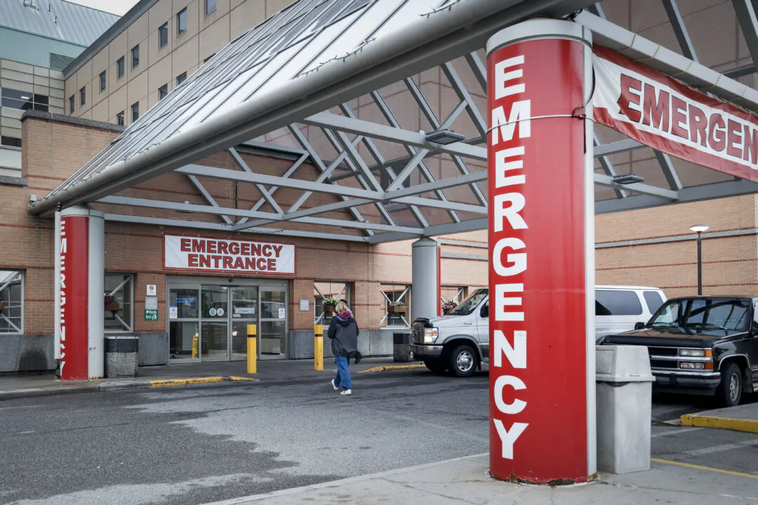 The entrance to the emergency department at Peter Lougheed hospital is pictured in Calgary on Aug. 22, 2023. THE CANADIAN PRESS/Jeff McIntosh