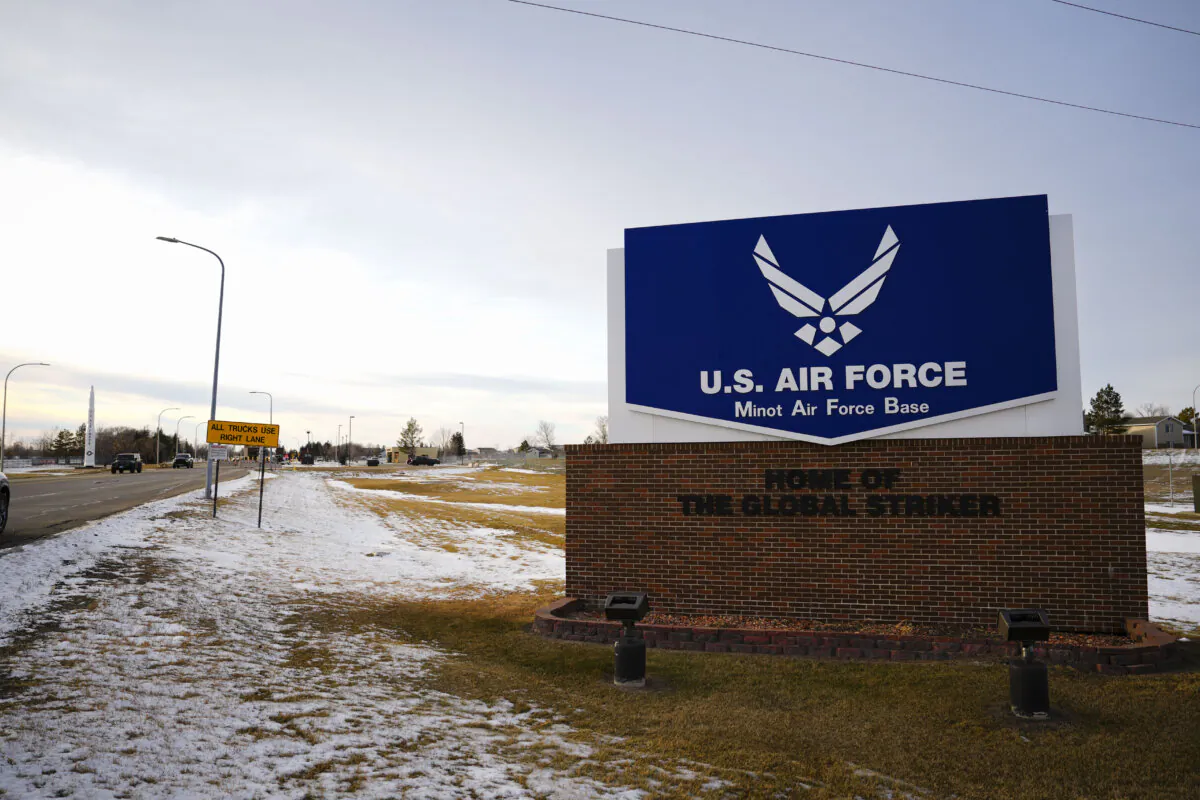 Minot Air Force Base in Ward County in Minot, N.D., on  Dec. 18, 2023. (Madalina Vasiliu /The Epoch Times)