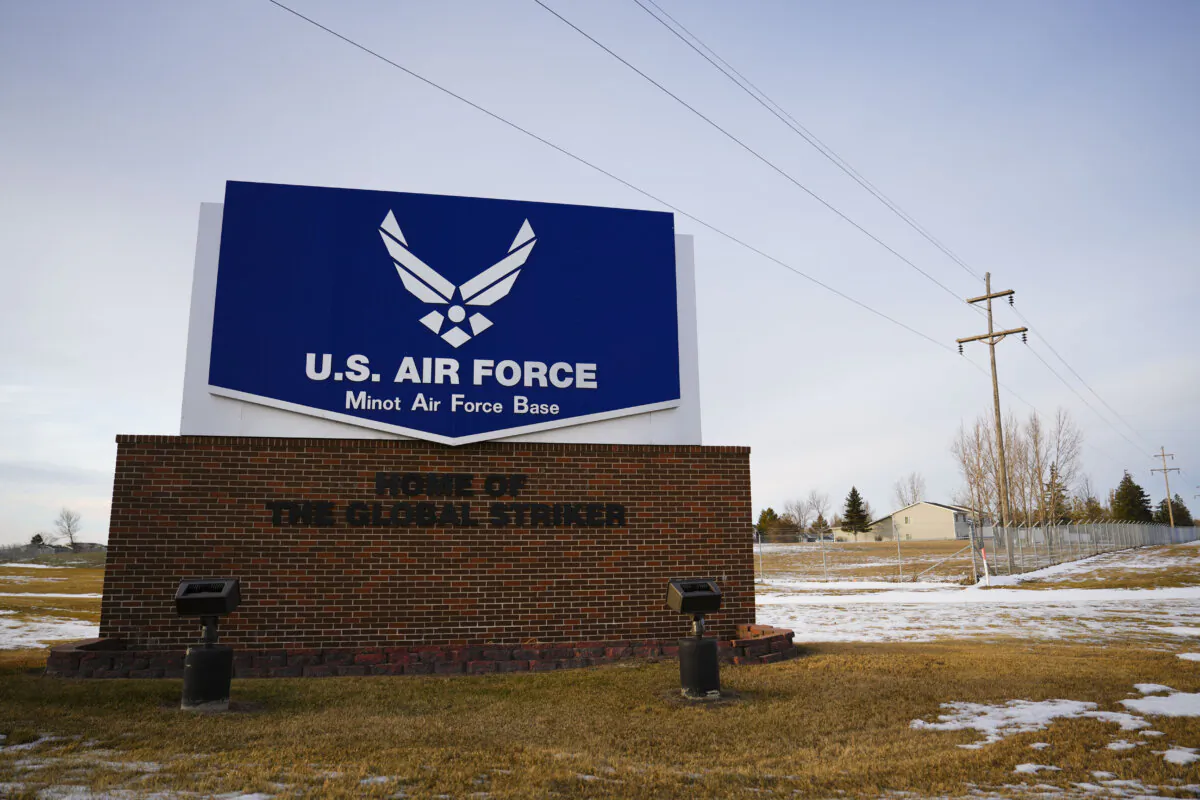 Minot Air Force Base in Ward County in Minot, N.D., on Dec. 18, 2023. (Madalina Vasiliu/The Epoch Times)
