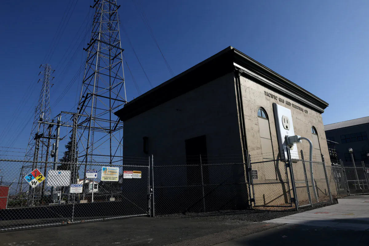 A view of a Pacific Gas & Electric (PG&E) electrical substation in Petaluma, Calif., on Jan. 26, 2022. (Justin Sullivan/Getty Images)