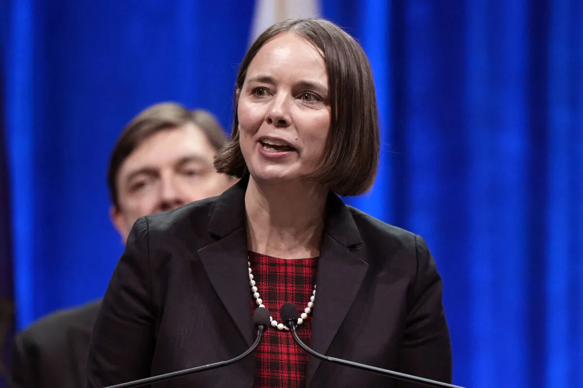 Maine Secretary of State Shenna Bellows speaks at an event in Augusta, Maine, on Jan. 4, 2023. (Robert F. Bukaty/AP Photo)