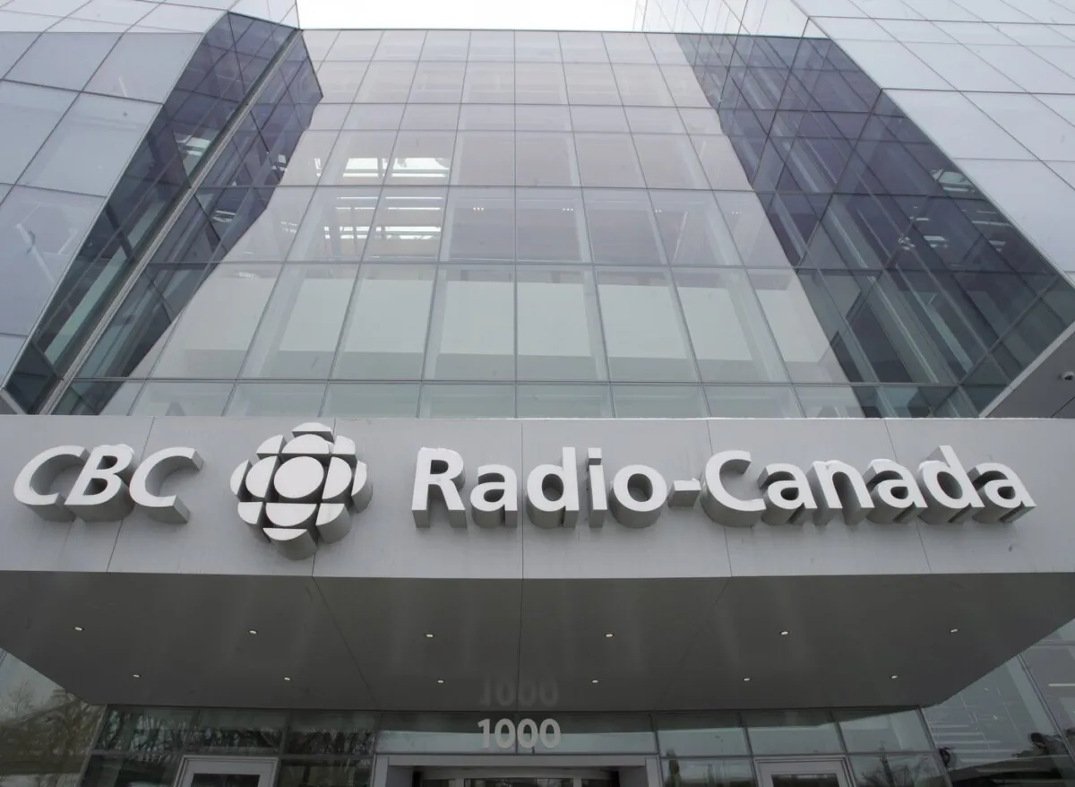 The CBC-Radio Canada building is seen in Montreal on Jan. 28, 2021. (The Canadian Press/Ryan Remiorz)