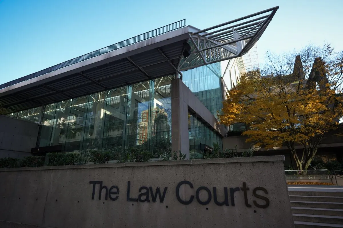 The Law Courts building, which is home to B.C. Supreme Court and the Court of Appeal, is seen in Vancouver, on Nov. 23, 2023. (The Canadian Press/Darryl Dyck)