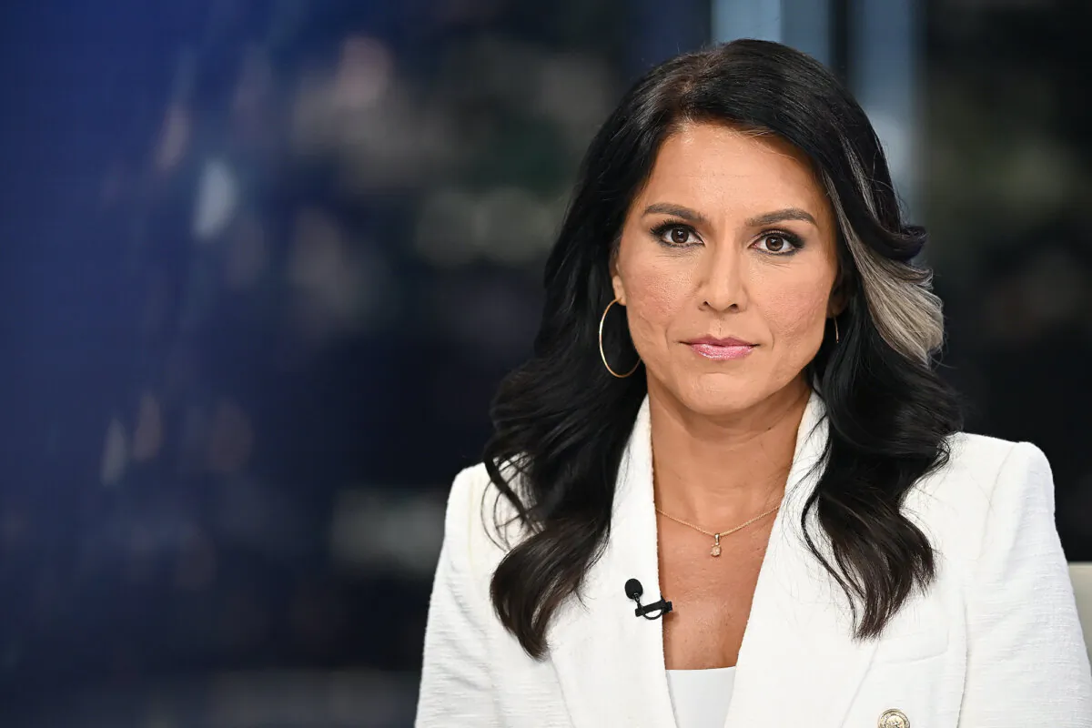 Tulsi Gabbard at Fox News Channel Studios in New York City, on Sept. 13, 2023. (Steven Ferdman/Getty Images)