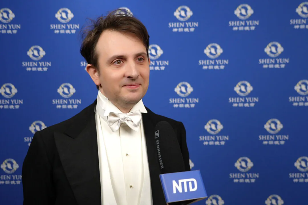 Henry Morison at Shen Yun Performing Arts at the ICC, in Birmingham, in the U.K., on Dec. 30, 2023. (NTD)