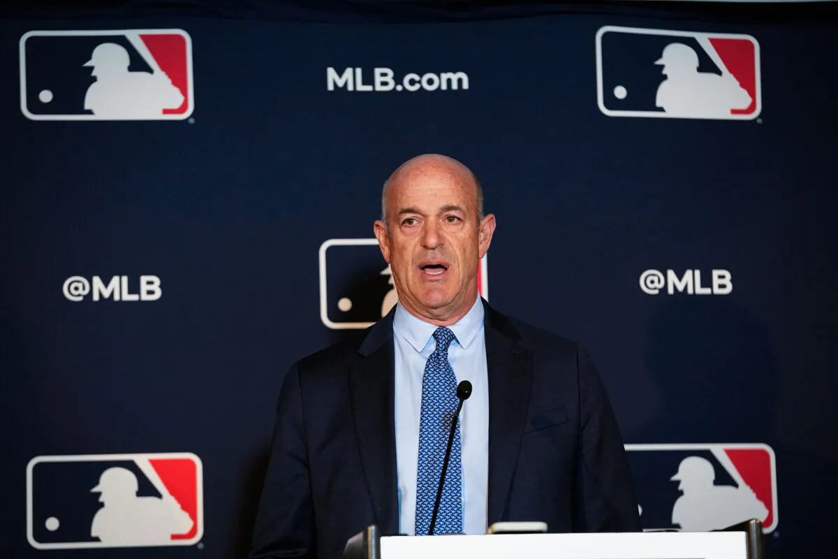 Athletics owner John Fisher speaks during a news conference after a Major League Baseball owners meeting in Arlington, Texas, on Nov. 16, 2023. (LM Otero/AP Photo)
