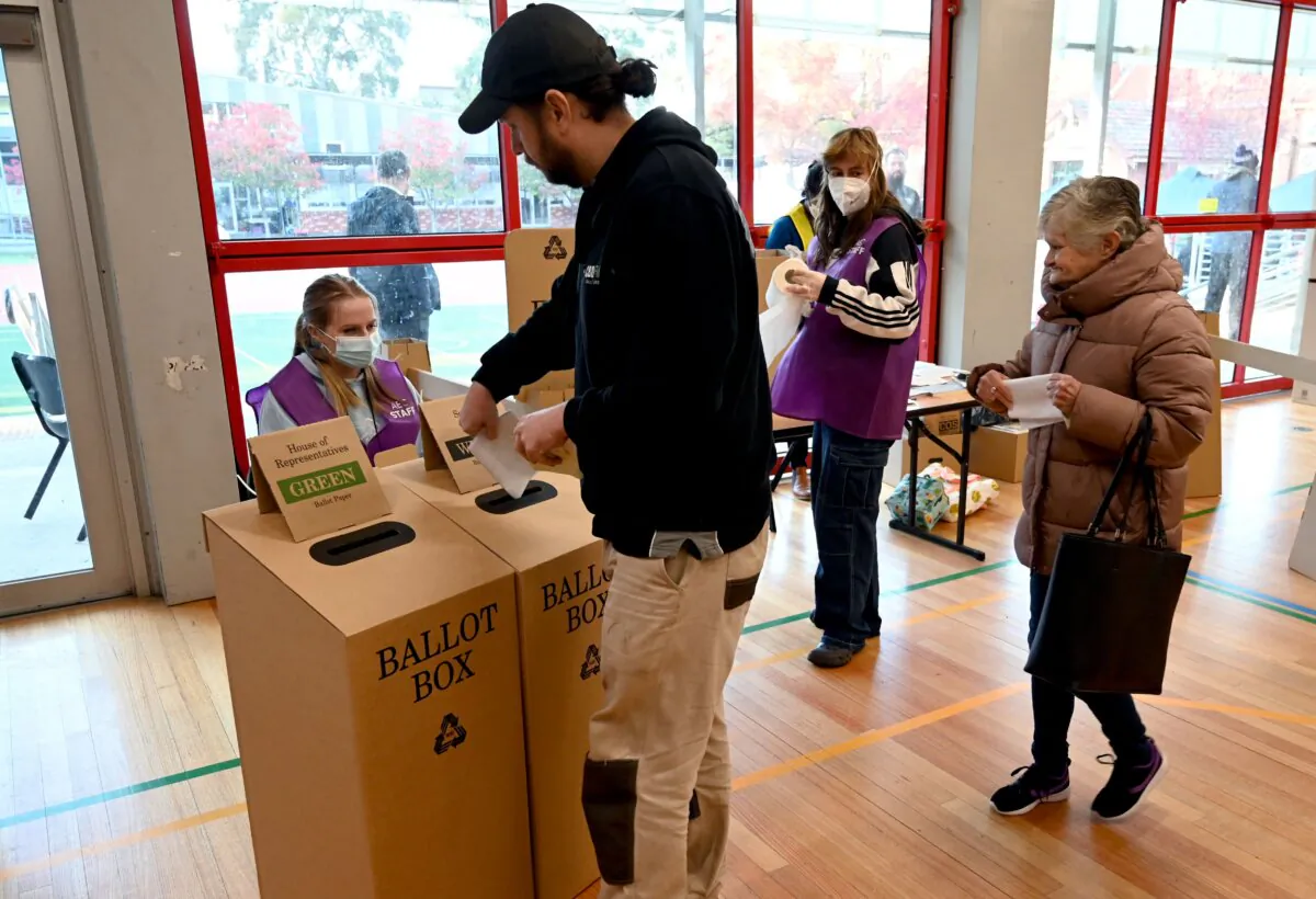 People cast their votes in Melbourne, Australia, on May 21, 2022. (William West/AFP via Getty Images)