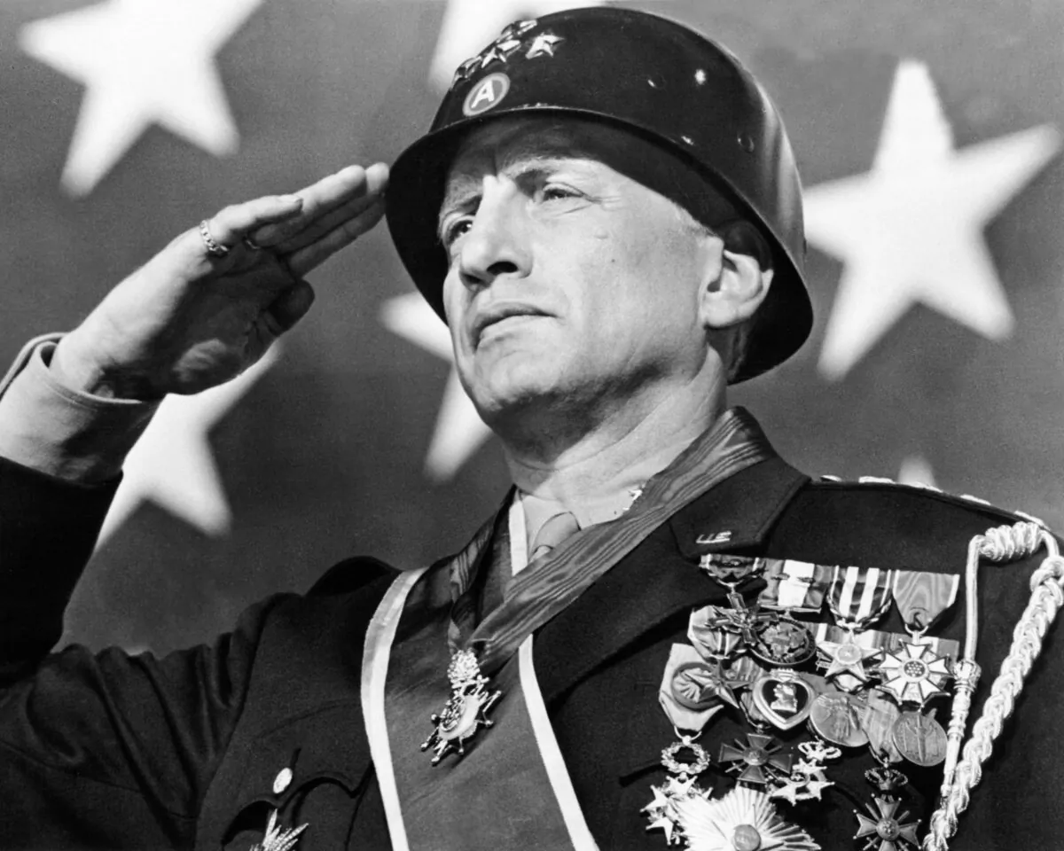 This film tells the military story of General George S. Patton (George C. Scott), in "Patton." (20th Century Fox)