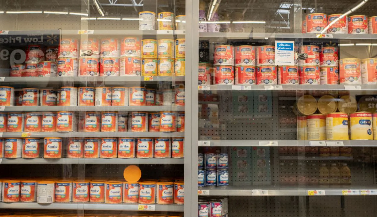 Shelves of baby formula are seen in a Walmart Supercenter in Houston, Texas, on July 8, 2022. (Brandon Bell/Getty Images)