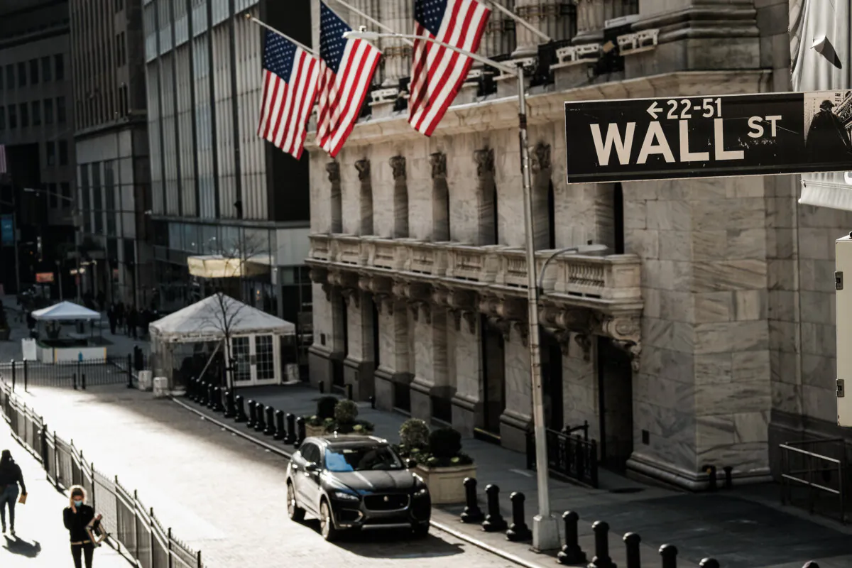 The New York Stock Exchange (NYSE) stands in lower Manhattan in New York City on Nov. 24, 2020. (Spencer Platt/Getty Images)