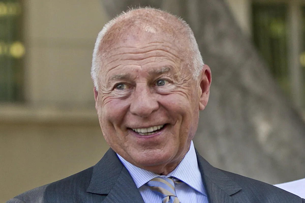 Attorney Tom Girardi smiles outside the Los Angeles courthouse on July 9, 2014. (Damian Dovarganes/AP Photo)