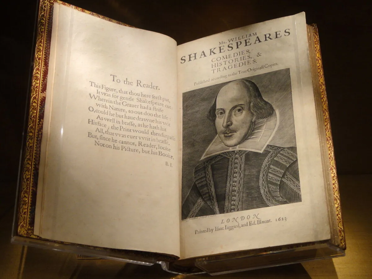 The First Folio at the Folger Shakespeare Library in Washington. Shakespeare's plays contain lines that evoke complex emotional states. (Public Domain)