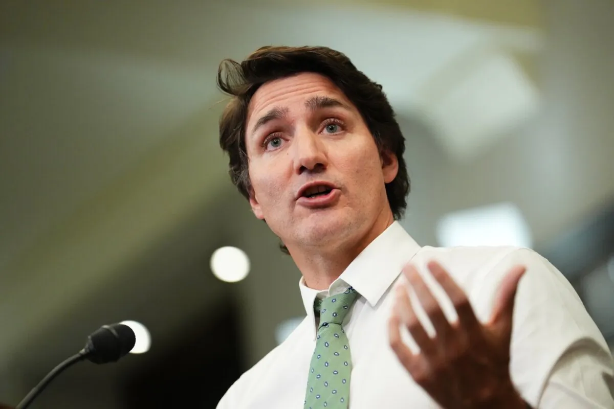 Prime Minister Justin Trudeau makes an announcement at a news conference in Ottawa on Oct. 26, 2023. (Sean Kilpatrick/The Canadian Press)