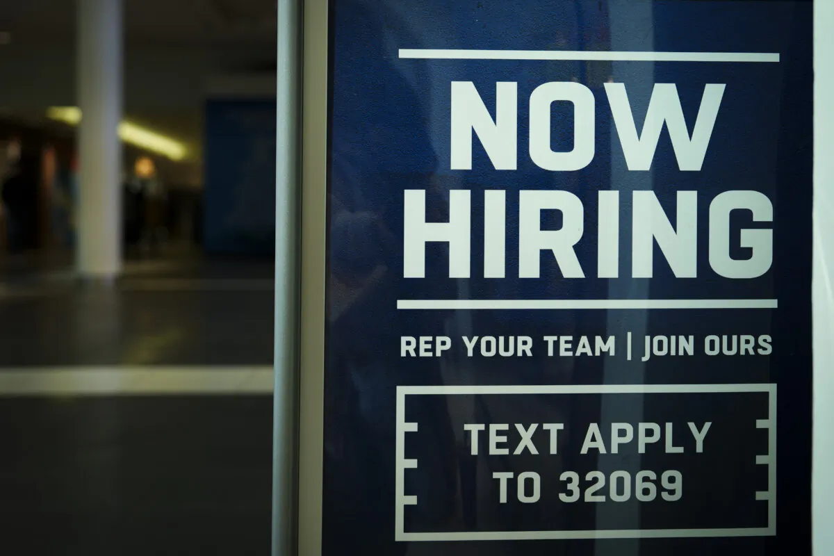 A sign at the Fashion Centre at Pentagon City shopping mall in Arlington, Va., on Jan 3, 2024. (Madalina Vasiliu/The Epoch Times)