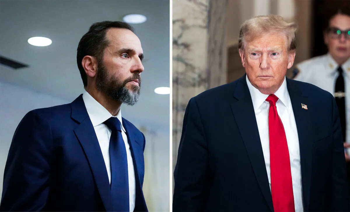 (Left) Special counsel Jack Smith in Washington on Aug. 1, 2023. (Drew Angerer/Getty Images); (Right) Former President Donald Trump. (David Dee Delgado/Getty Images)