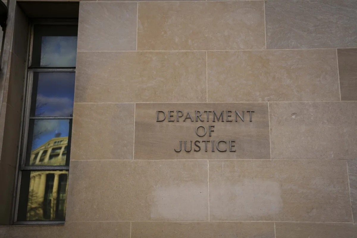 The Department of Justice in Washington on Jan. 4, 2024. (Madalina Vasiliu/The Epoch Times)