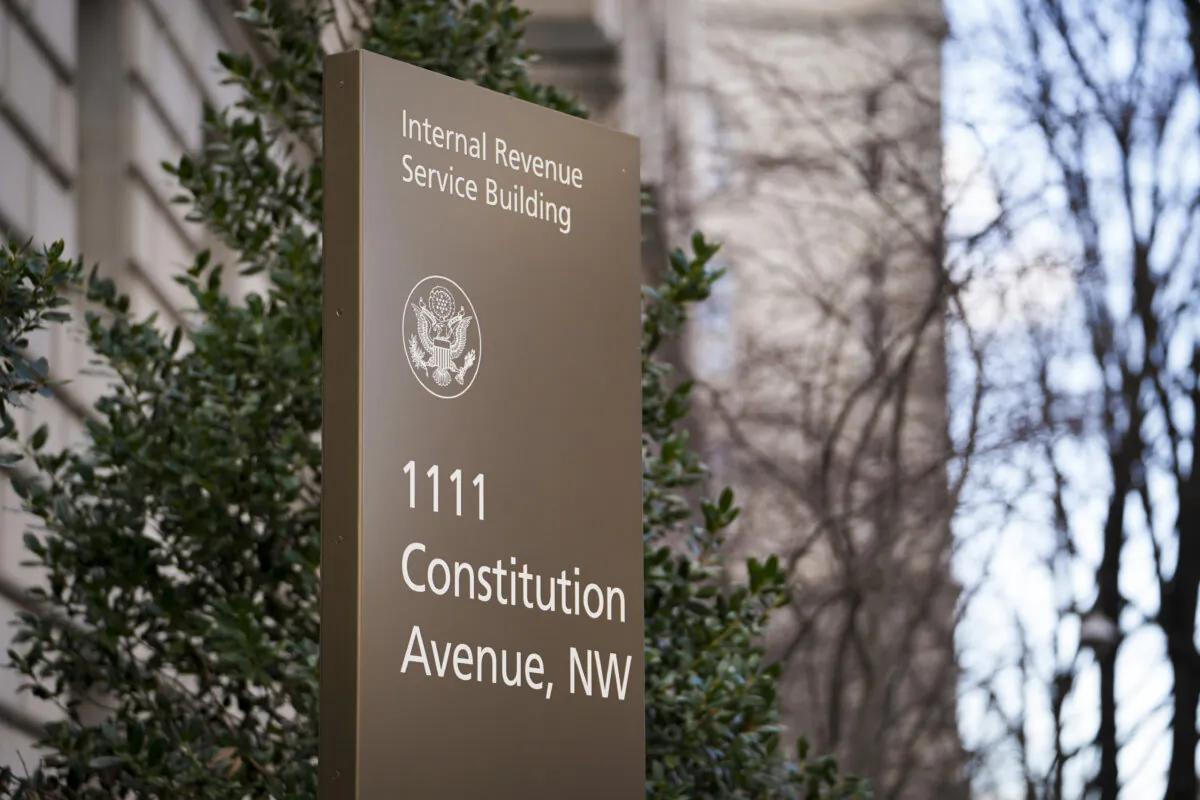The Internal Revenue Service (IRS) building in Washington, on Jan. 4, 2024. (Madalina Vasiliu/The Epoch Times)