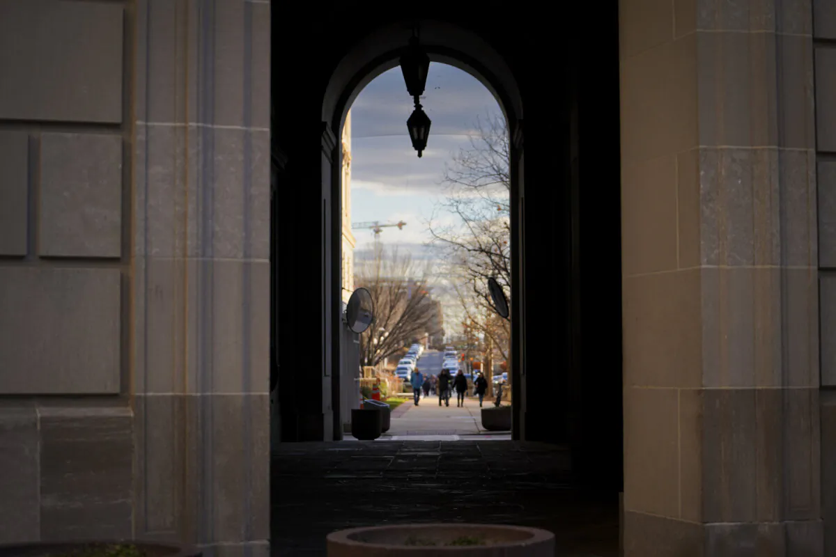 People walking near the IRS building in Washington on Jan. 4, 2024. (Madalina Vasiliu/The Epoch Times)