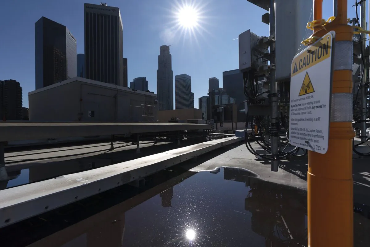 Downtown Los Angeles is seen from an office building rooftop on Jan. 5, 2024. (Richard Vogel/AP Photo)