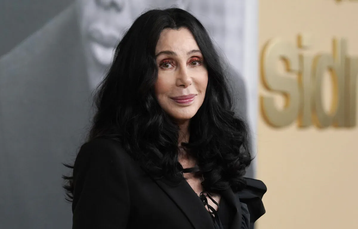 Cher poses at the premiere of the documentary film "Sidney" in Los Angeles on Sept. 21, 2022. (Chris Pizzello/AP Photo)