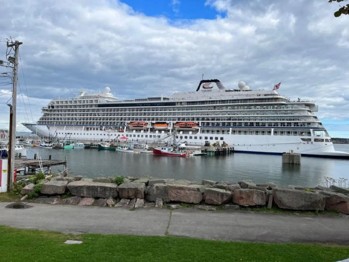 The Viking Star docks at Eastport, Maine, during a recent cruise. (Photo courtesy of Barbara Selwitz)