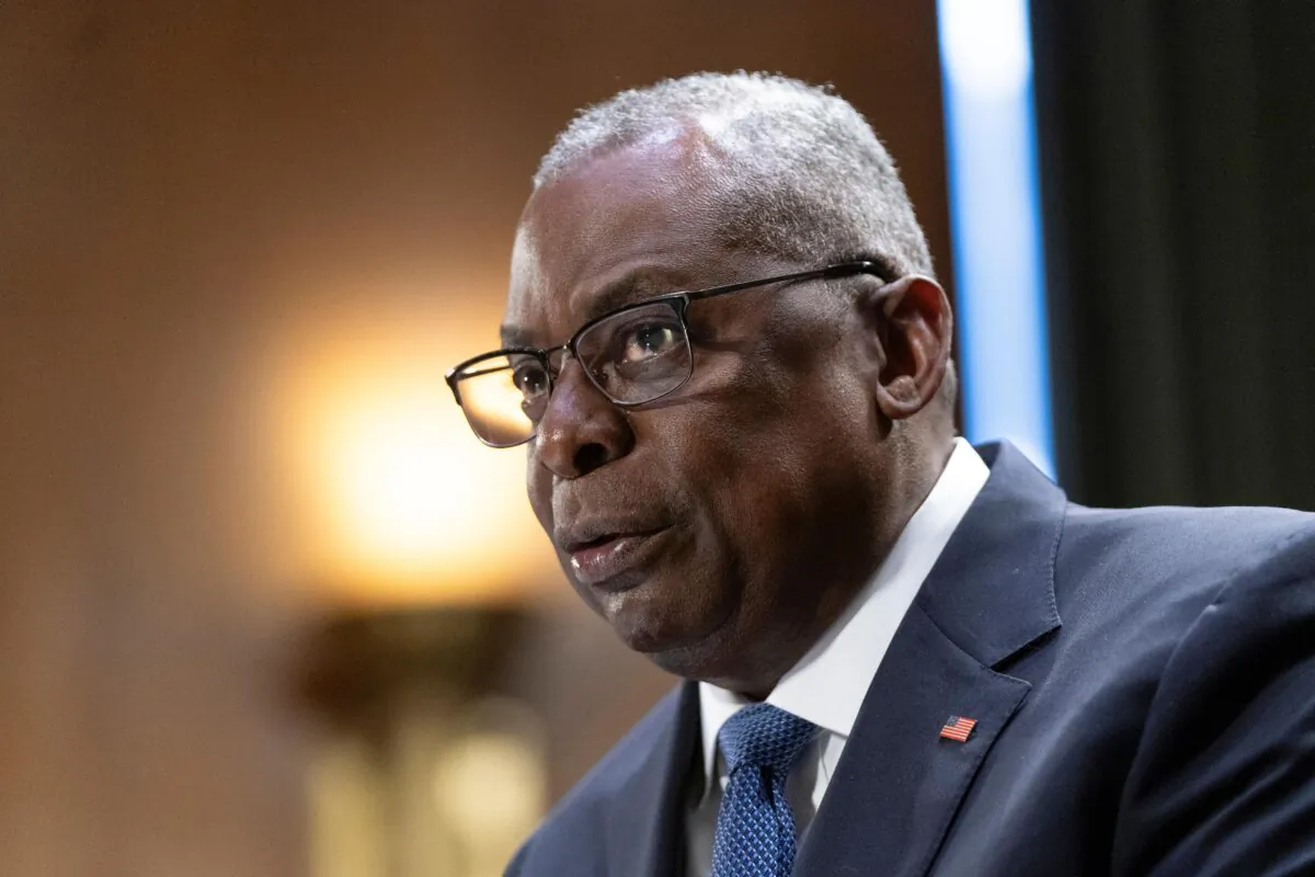 Defense Secretary Lloyd Austin testifies before a Senate Appropriations Committee on Capitol Hill, in Washington, on Oct. 31, 2023. (Manuel Balce Ceneta/AP Photo)