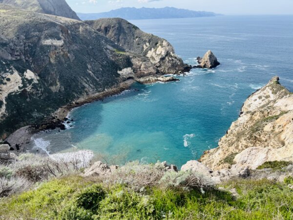 One harbor on Santa Cruz Island, called Potato Harbor. On a clear day, it offers stellar views of aquamarine blue water. (Deena Bouknight/??)