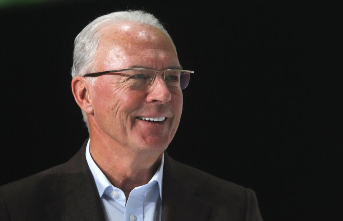 Fifa executive committee member Franz Beckenbauer smiles during the FIFA Soccer World Cup award ceremony at the adidas headquarters in Herzogenaurach near Nuremberg, southern Germany, on Dec. 14, 2010. (Matthias Schrader/AP Photo)