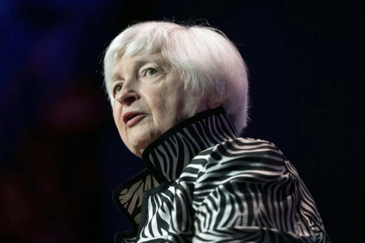 Secretary of the Treasury Janet Yellen speaks in New York, on Sept. 20, 2023. (Julia Nikhinson/AP Photo)