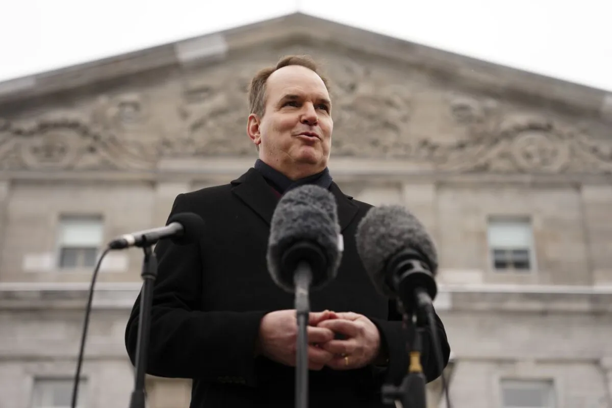 Liberal member of Parliament Steven MacKinnon speaks to media after being sworn in as Leader of the Government in the House of Commons during a ceremony at Rideau Hall in Ottawa on Jan. 8, 2024. (The Canadian Press/Sean Kilpatrick)