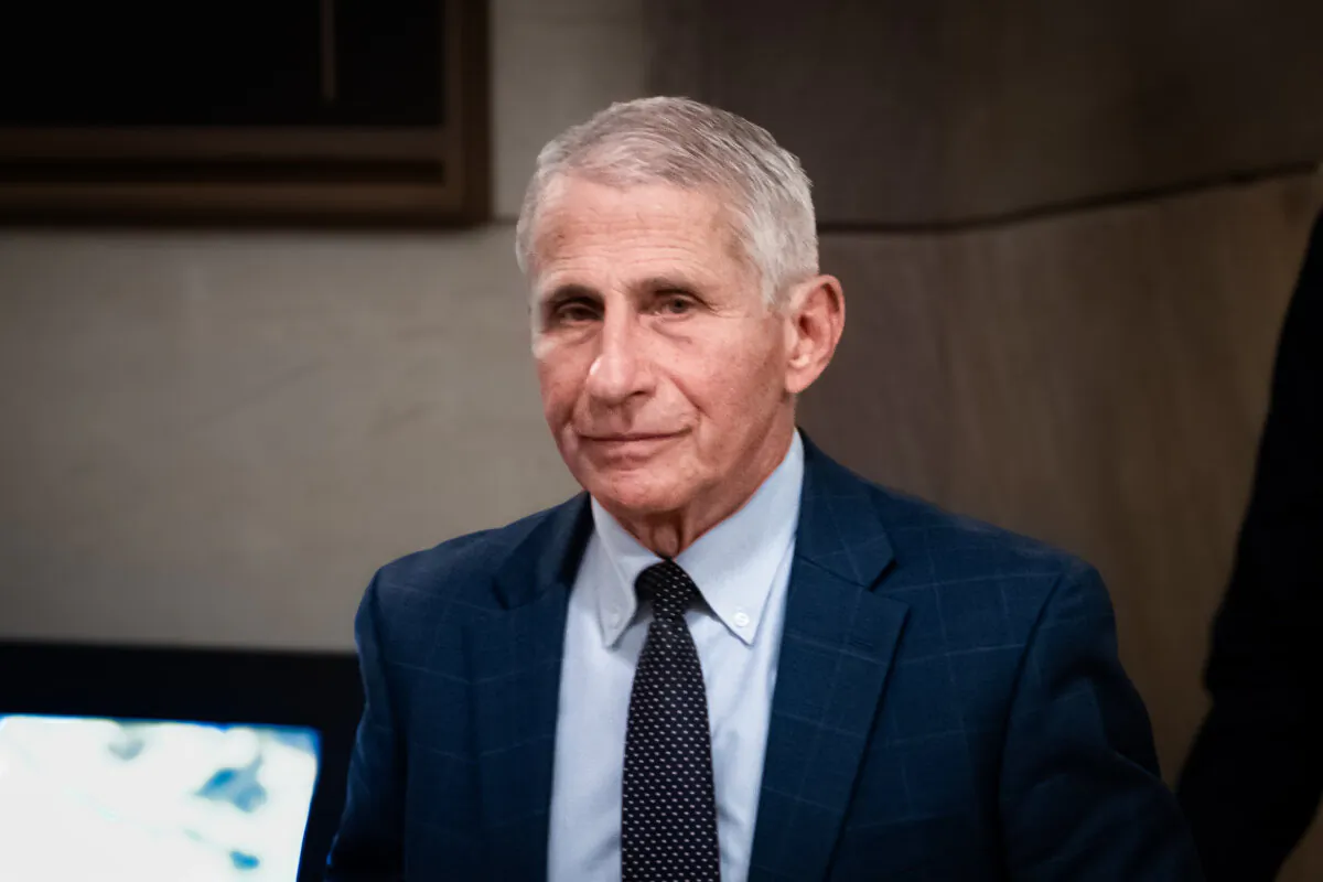 Former Director of the U.S. National Institute of Allergy and Infectious Diseases Dr. Anthony Fauci leaves a meeting where he is testifying before the Select Subcommittee on the Coronavirus Pandemic in Washington on Jan. 8, 2024. (Madalina Vasiliu/The Epoch Times)